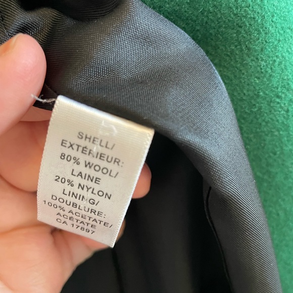 Banana Republic Wool Blend Collarless Coat, in Green, Size US S - Picture 3 of 12